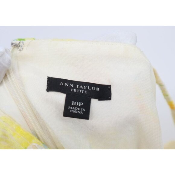 Ann Taylor Petite Lemon Sundress Size 10P Strap Babydoll Fabric Lined Summer - Picture 2 of 9